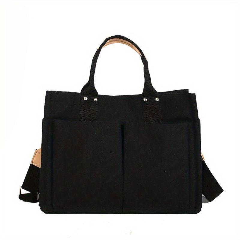 Women's Canvas Minimalist Tote Bag Lightweight Shoulder Bag