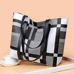 Lattice Pattern Tote Bag Large Capacity for Women's Work