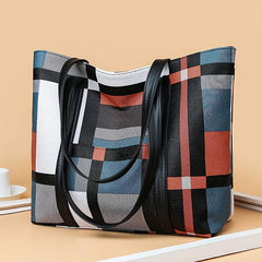 Lattice Pattern Tote Bag Large Capacity for Women's Work