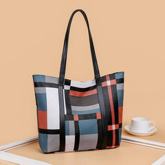 Lattice Pattern Tote Bag Large Capacity for Women's Work