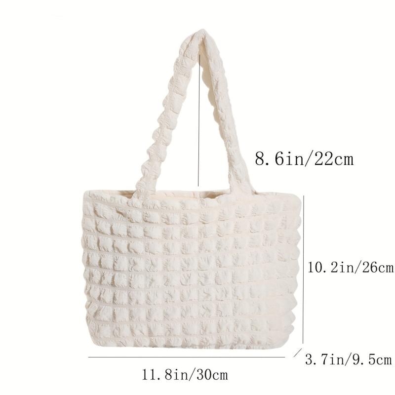 Cloud Bubble Ruched Tote Bag Solid Shoulder Bag For Shopping