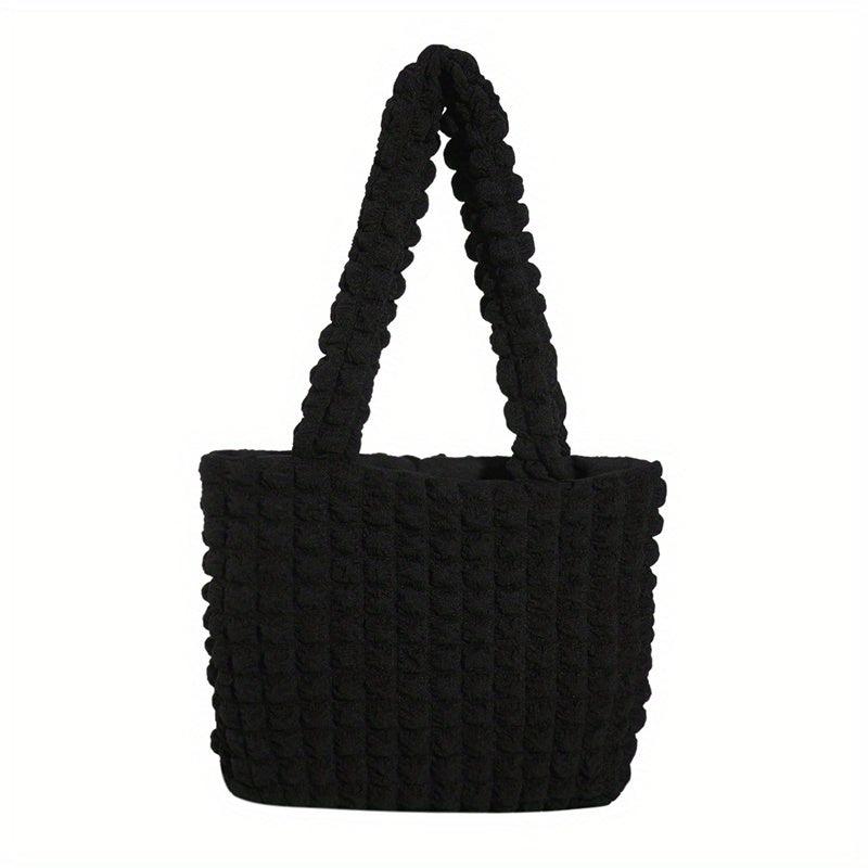 Cloud Bubble Ruched Tote Bag Solid Shoulder Bag For Shopping