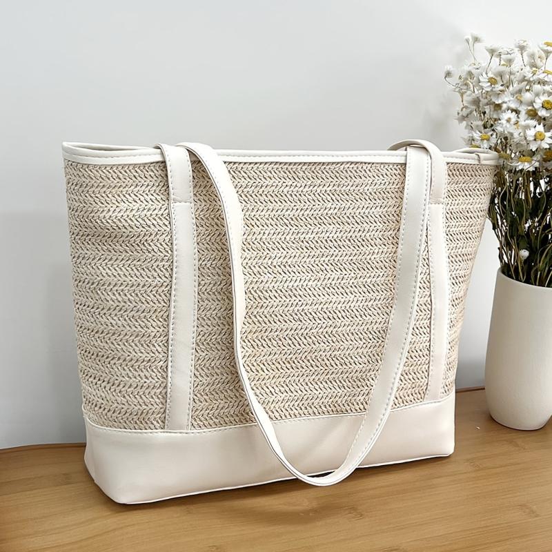 Large Capacity Beach Shoulder Bag Women Vacation Style Handbag