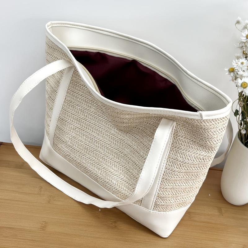 Large Capacity Beach Shoulder Bag Women Vacation Style Handbag