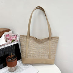 Large Capacity Beach Shoulder Bag Women Vacation Style Handbag