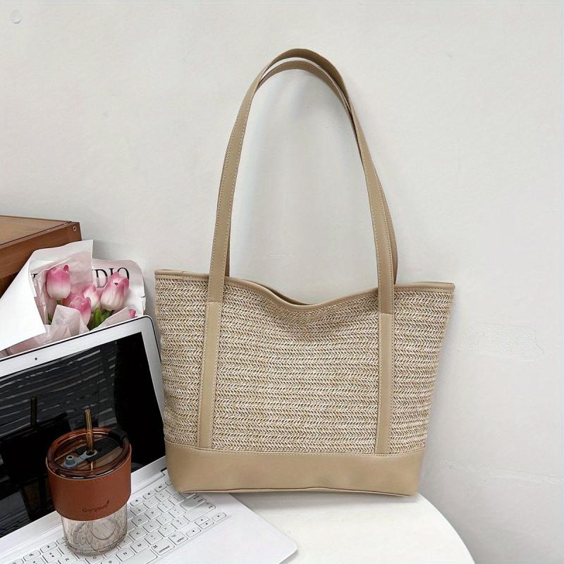 Large Capacity Beach Shoulder Bag Women Vacation Style Handbag