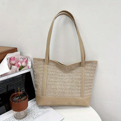 Large Capacity Beach Shoulder Bag Women Vacation Style Handbag