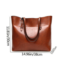Large Capacity Shoulder Bag Faux Leather Sling Bag With Zipper