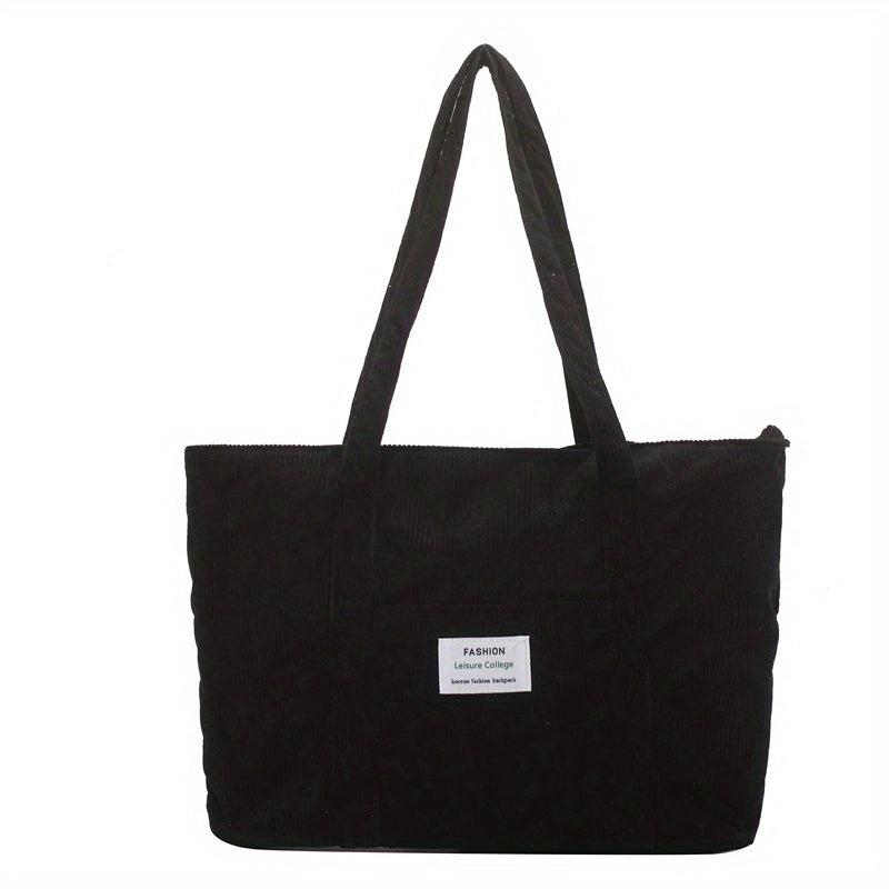 Large Capacity Corduroy Tote Bag Lightweight Shoulder Bag
