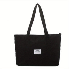 Large Capacity Corduroy Tote Bag Lightweight Shoulder Bag