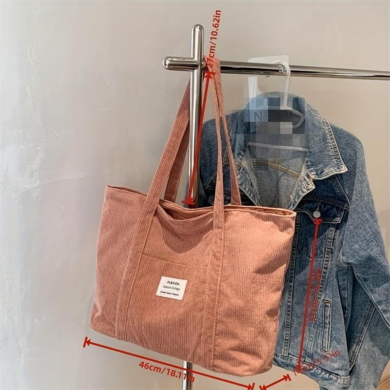 Large Capacity Corduroy Tote Bag Lightweight Shoulder Bag