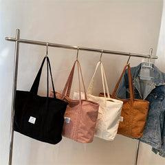 Large Capacity Corduroy Tote Bag Lightweight Shoulder Bag