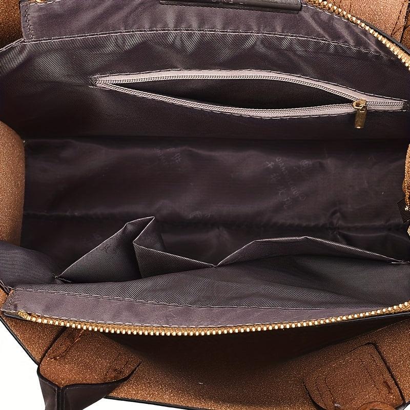 3Pcs Retro Tote Bag Set Chain Crossbody Bag & Coin Purse
