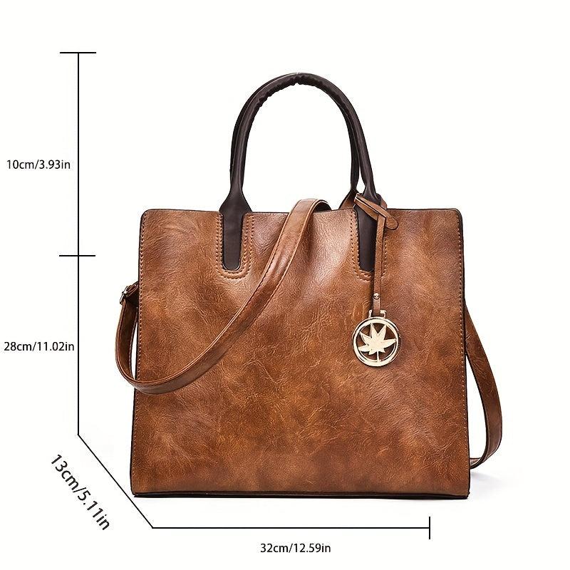 3Pcs Retro Tote Bag Set Chain Crossbody Bag & Coin Purse