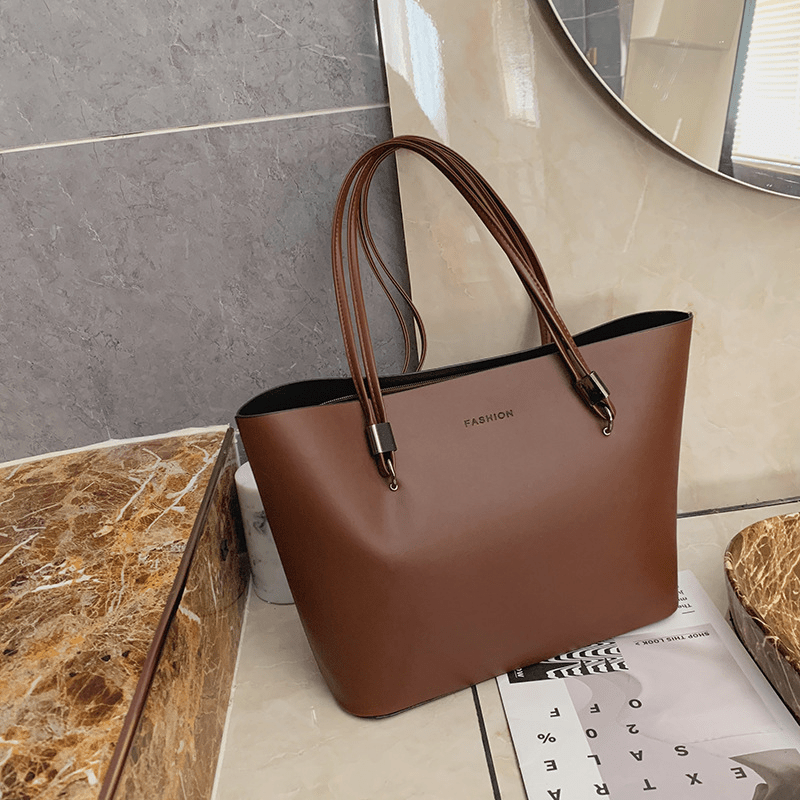 Large Capacity PU Leather Tote Handbag for Women