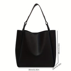 Vintage Bucket Shoulder Bag Large Capacity Tote Bag Solid