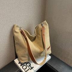 Stylish Canvas Tote Bag for Women - Large Capacity Handbag for Work & Shopping