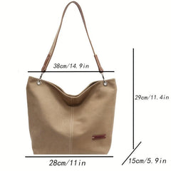 Stylish Canvas Tote Bag for Women - Large Capacity Handbag for Work & Shopping