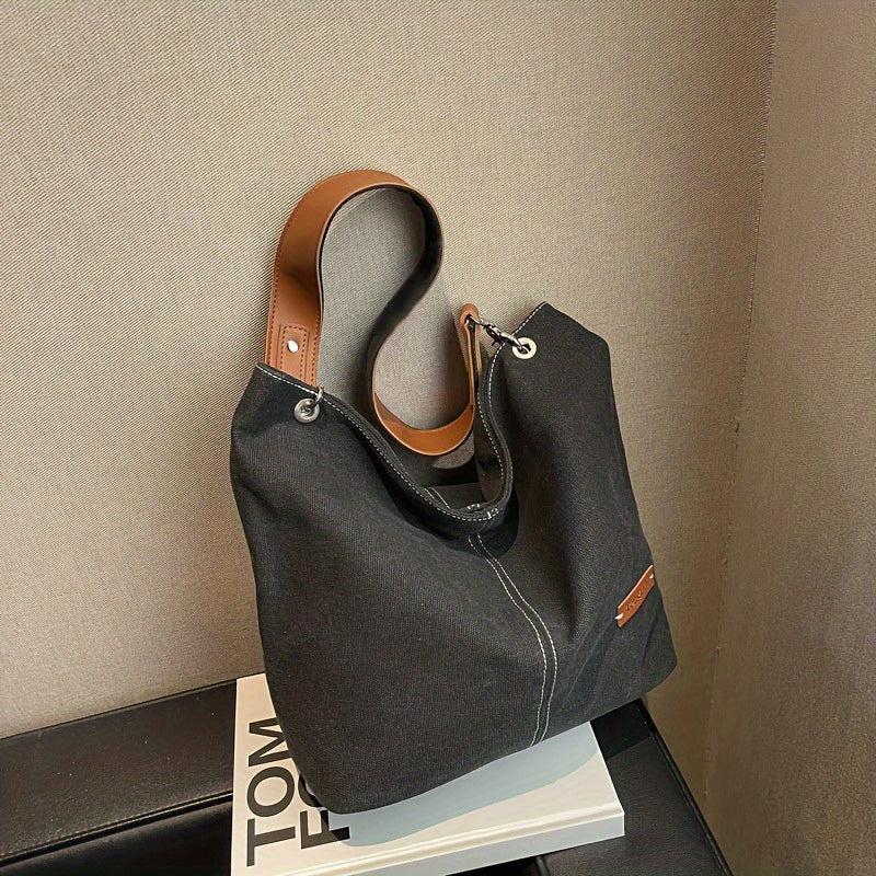 Stylish Canvas Tote Bag for Women - Large Capacity Handbag for Work & Shopping
