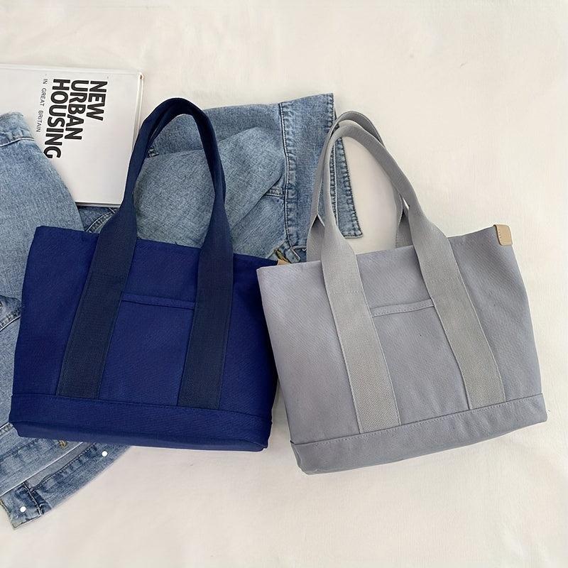 Minimalist Canvas Tote Bag All Match Shoulder Bag Lightweight Large Capacity Bag