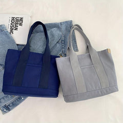 Minimalist Canvas Tote Bag All Match Shoulder Bag Lightweight Large Capacity Bag