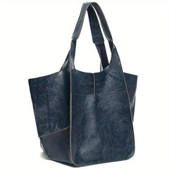 Vintage Pattern Shoulder Bag Faux Leather Work Tote Bag