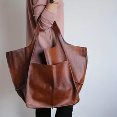 Vintage Pattern Shoulder Bag Faux Leather Work Tote Bag