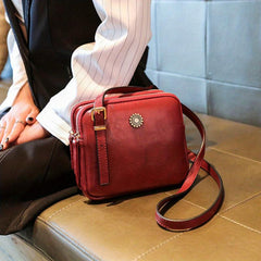 Vintage Square Shoulder Bag Solid Purse Crossbody Bag