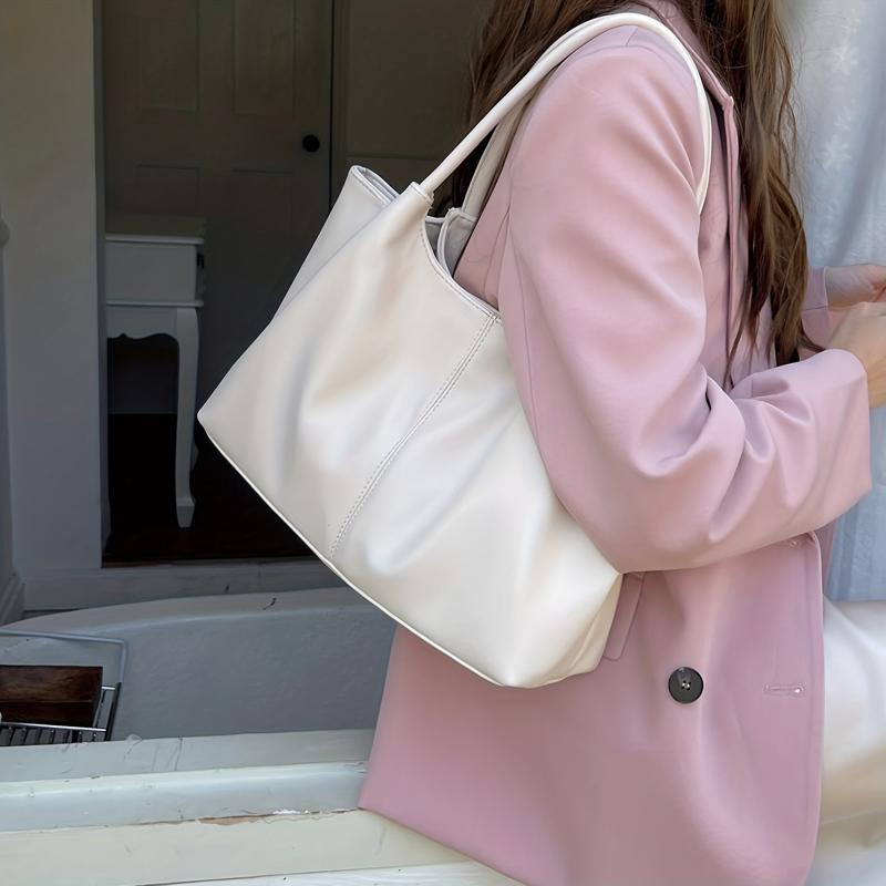 Large Capacity PU Leather Tote Bag for Work & School