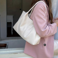 Large Capacity PU Leather Tote Bag for Work & School
