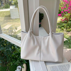 Large Capacity PU Leather Tote Bag for Work & School