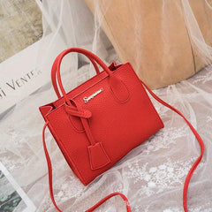 Mini Satchel Crossbody Bag PU Leather Textured Versatile Shoulder Bag