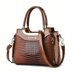Crocodile Pattern Satchel Purse Tote Bag Crossbody Bag