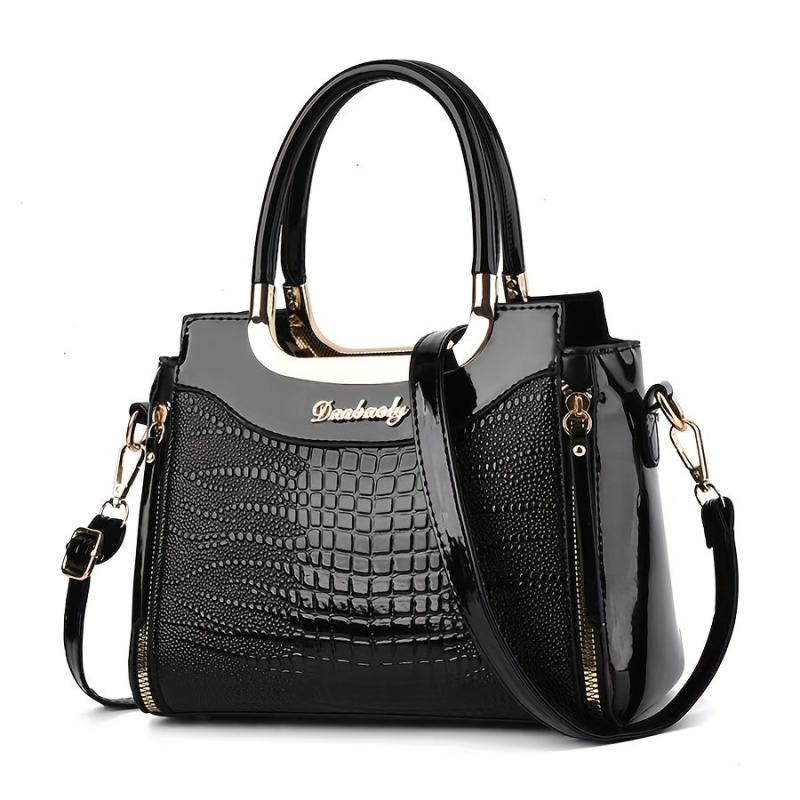 Crocodile Pattern Satchel Purse Tote Bag Crossbody Bag