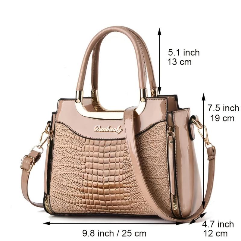Crocodile Pattern Satchel Purse Tote Bag Crossbody Bag