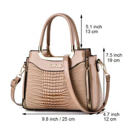 Crocodile Pattern Satchel Purse Tote Bag Crossbody Bag