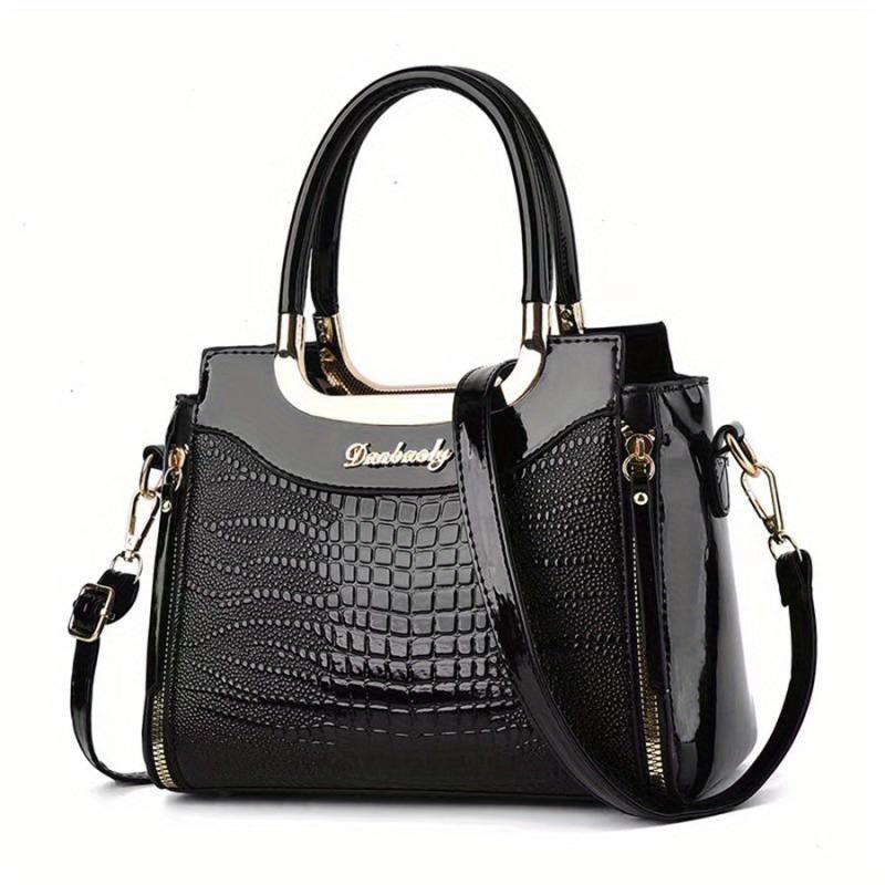 Crocodile Pattern Satchel Purse Tote Bag Crossbody Bag