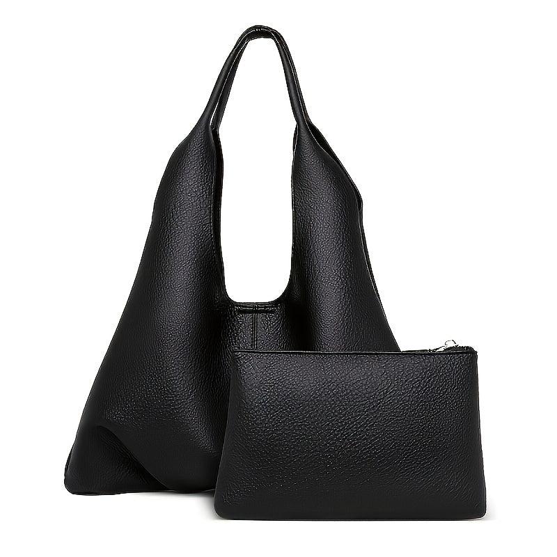 Solid Tote Bag Large Handbag for Work & Shopping