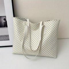 Vintage Geometric Print Tote Bag Large Capacity Handbag