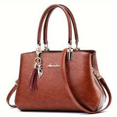 Embroidery Detail Handbags PU Crossbody Bag Women's Top Handle Satchel Purses