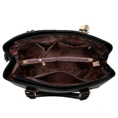 Classic Women's Tote Bag Zipper Satchel Bag With Detachable Strap