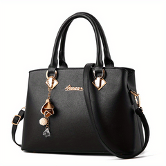 Classic Women's Tote Bag Zipper Satchel Bag With Detachable Strap