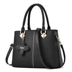 Flower Decor Tote Bag Large Capacity Messenger Shoulder Bag