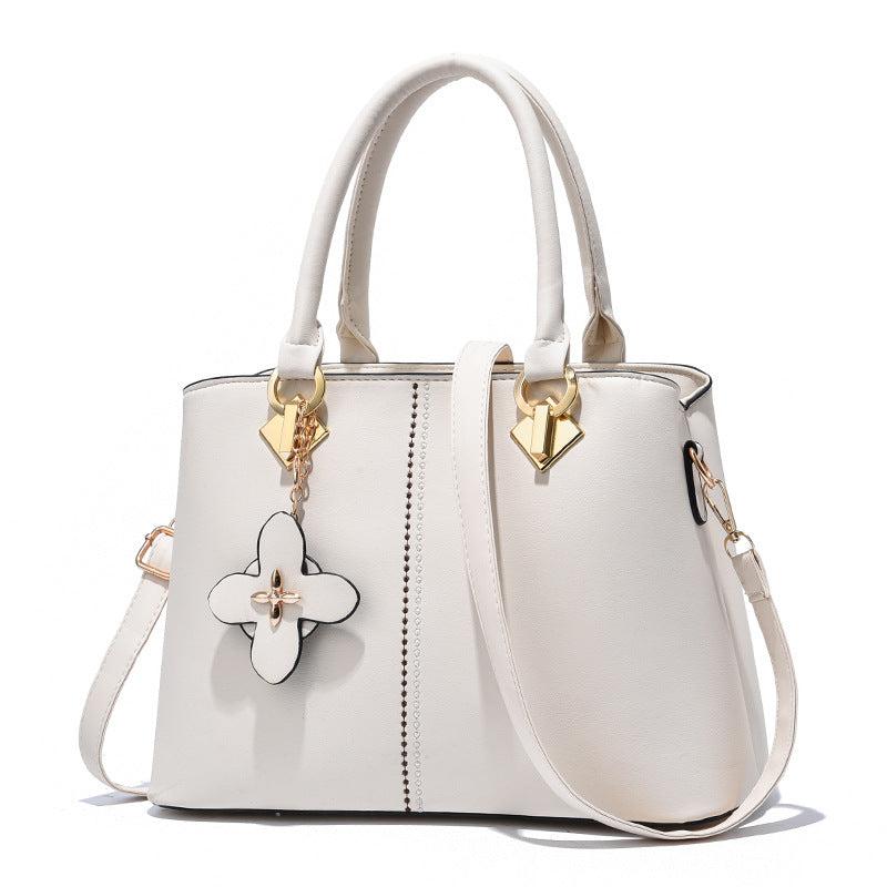 Flower Decor Tote Bag Large Capacity Messenger Shoulder Bag