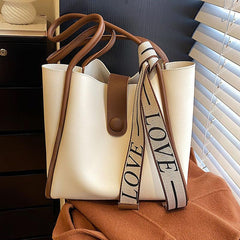 Faux Leather Tote Bag Large Shoulder Bag For Women