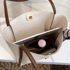 Faux Leather Tote Bag Large Shoulder Bag For Women