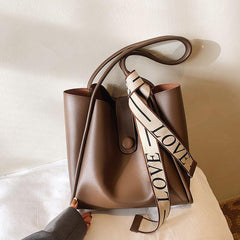 Faux Leather Tote Bag Large Shoulder Bag For Women