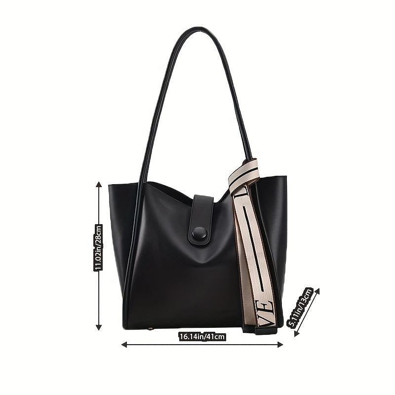 Faux Leather Tote Bag Large Shoulder Bag For Women