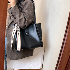 Faux Leather Tote Bag Large Shoulder Bag For Women