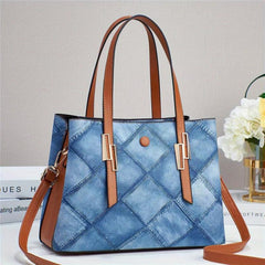Argyle Pattern Tote Bag Crossbody Office & Work Purse